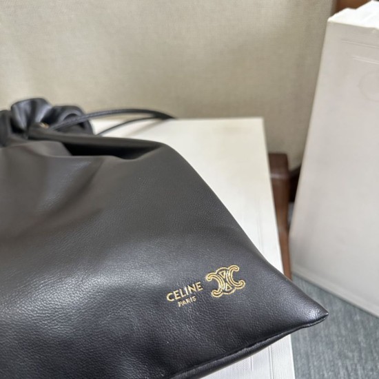 Falso Perfetto Borse piccola Hobo Celine Crystal Nera Imitazione Outlet Online