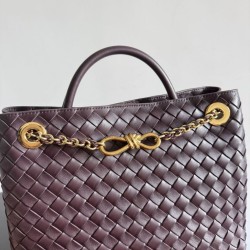 Falso Perfetto Borse Bottega Veneta Andiamo piccola/media/grande pelle intrecciata marrone Imitazione Outlet Online