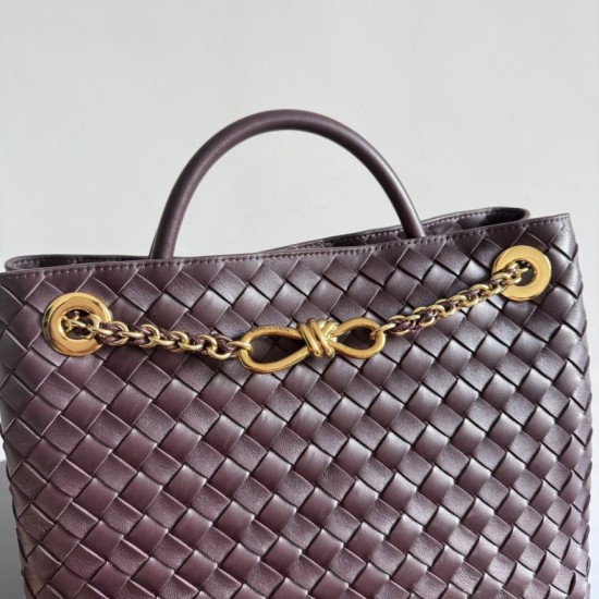 Falso Perfetto Borse Bottega Veneta Andiamo piccola/media/grande pelle intrecciata marrone Imitazione Outlet Online