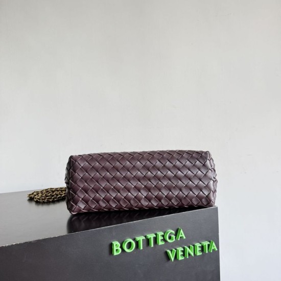 Falso Perfetto Borse Bottega Veneta Andiamo piccola/media/grande pelle intrecciata marrone Imitazione Outlet Online