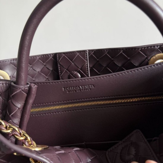 Falso Perfetto Borse Bottega Veneta Andiamo piccola/media/grande pelle intrecciata marrone Imitazione Outlet Online