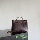 Falso Perfetto Borse Bottega Veneta Andiamo piccola/media/grande pelle intrecciata marrone Imitazione Outlet Online