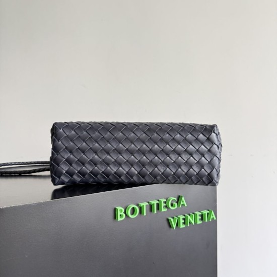 Falso Perfetto Borse Bottega Veneta Andiamo piccola/media/grande pelle intrecciata Nera Imitazione Outlet Online