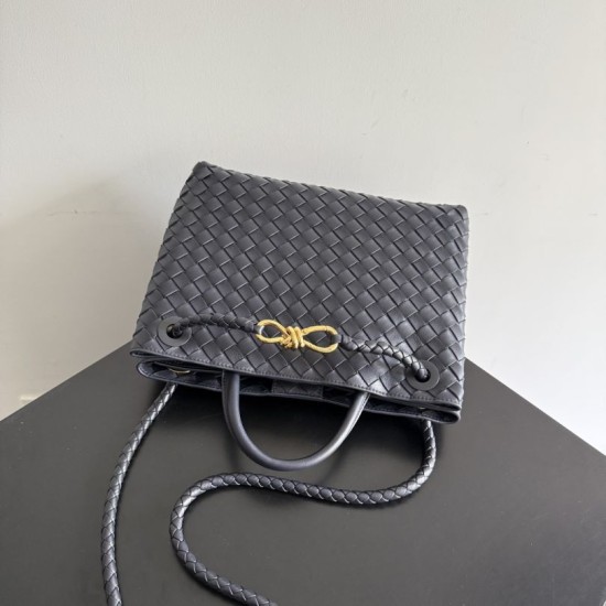 Falso Perfetto Borse Bottega Veneta Andiamo piccola/media/grande pelle intrecciata Nera Imitazione Outlet Online