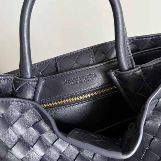 Falso Perfetto Borse Bottega Veneta Andiamo piccola/media/grande pelle intrecciata Nera Imitazione Outlet Online