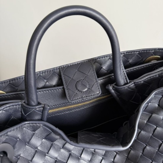 Falso Perfetto Borse Bottega Veneta Andiamo piccola/media/grande pelle intrecciata Nera Imitazione Outlet Online