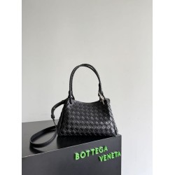 Falso Perfetto Borsa Bottega Veneta Parachute intrecciato nero Imitazione Outlet Online