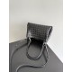 Falso Perfetto Borsa Bottega Veneta Parachute intrecciato nero Imitazione Outlet Online
