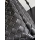 Falso Perfetto Borsa Bottega Veneta Parachute intrecciato nero Imitazione Outlet Online