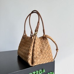 Falso Perfetto Borsa Bottega Veneta Parachute intrecciato marrone Imitazione Outlet Online