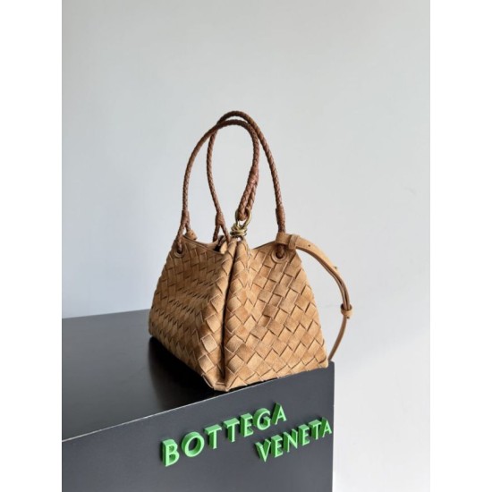Falso Perfetto Borsa Bottega Veneta Parachute intrecciato marrone Imitazione Outlet Online
