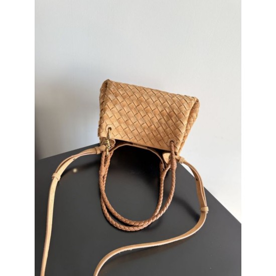 Falso Perfetto Borsa Bottega Veneta Parachute intrecciato marrone Imitazione Outlet Online