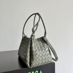 Falso Perfetto Borsa Bottega Veneta Parachute intrecciato Verde Imitazione Outlet Online