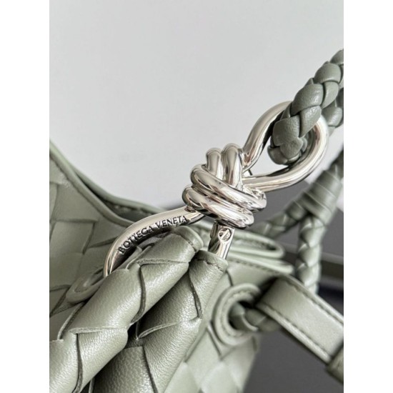 Falso Perfetto Borsa Bottega Veneta Parachute intrecciato Verde Imitazione Outlet Online