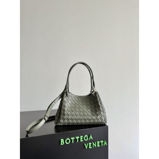 Falso Perfetto Borsa Bottega Veneta Parachute intrecciato Verde Imitazione Outlet Online