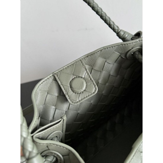 Falso Perfetto Borsa Bottega Veneta Parachute intrecciato Verde Imitazione Outlet Online