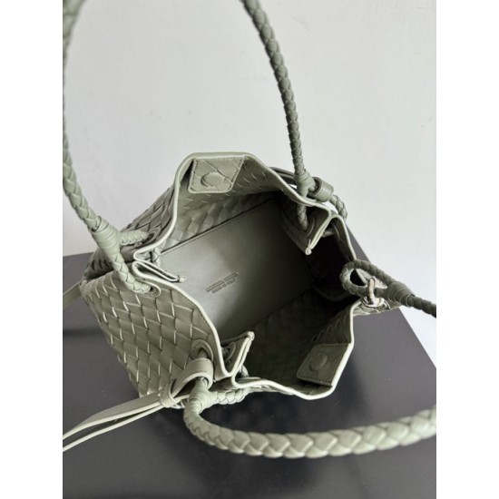 Falso Perfetto Borsa Bottega Veneta Parachute intrecciato Verde Imitazione Outlet Online