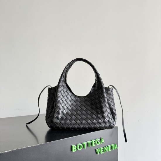 Falso Perfetto Borsa a tracolla Bottega Veneta Campana piccola intrecciata Nero Imitazione Outlet Online