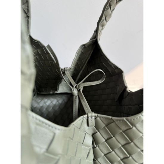 Falso Perfetto Borsa Campana Bottega Veneta media/grande intrecciata Verde Imitazione Outlet Online
