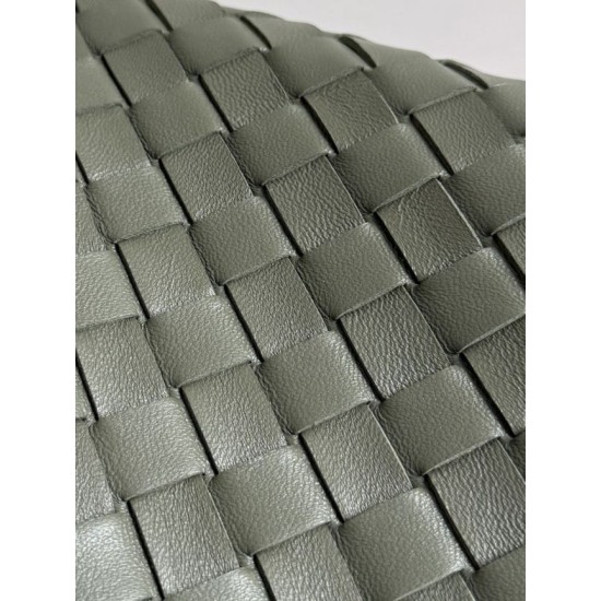 Falso Perfetto Borsa Campana Bottega Veneta media/grande intrecciata Verde Imitazione Outlet Online