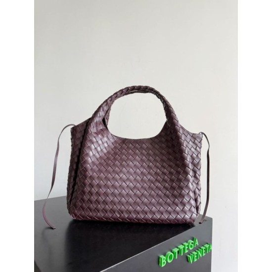 Falso Perfetto Borsa Campana Bottega Veneta media/grande intrecciata Marrone Imitazione Outlet Online