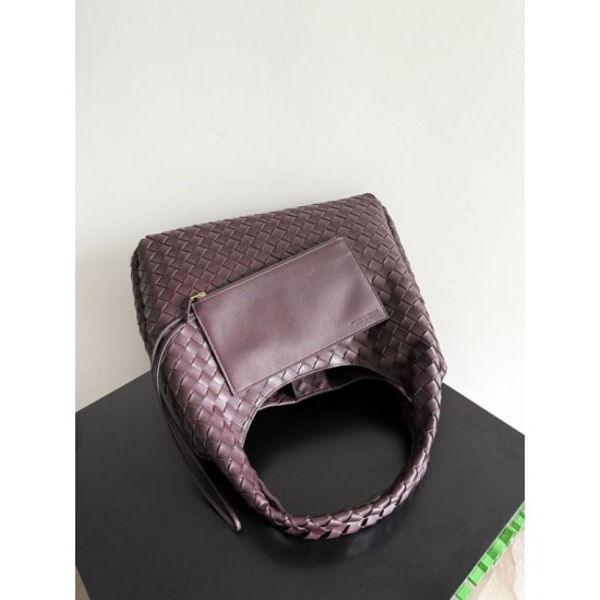 Falso Perfetto Borsa Campana Bottega Veneta media/grande intrecciata Marrone Imitazione Outlet Online