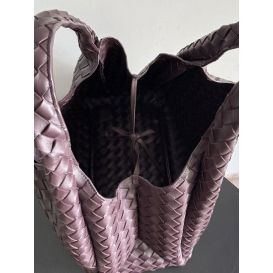 Falso Perfetto Borsa Campana Bottega Veneta media/grande intrecciata Marrone Imitazione Outlet Online