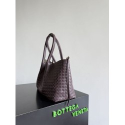 Falso Perfetto Borsa tote reversibile Bottega Veneta Pinacoteca intrecciato bordeaux Imitazione Outlet Online