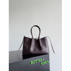 Falso Perfetto Borsa tote reversibile Bottega Veneta Pinacoteca intrecciato bordeaux Imitazione Outlet Online