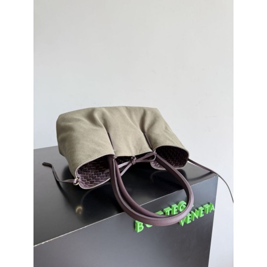 Falso Perfetto Borsa tote reversibile Bottega Veneta Pinacoteca intrecciato bordeaux Imitazione Outlet Online