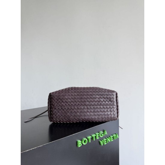 Falso Perfetto Borsa tote reversibile Bottega Veneta Pinacoteca intrecciato bordeaux Imitazione Outlet Online