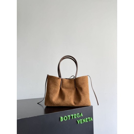 Falso Perfetto Borsa tote reversibile Bottega Veneta Pinacoteca intrecciato Marrone Imitazione Outlet Online