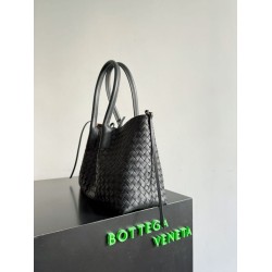 Falso Perfetto Borsa tote reversibile Bottega Veneta Pinacoteca intrecciato Nero Imitazione Outlet Online