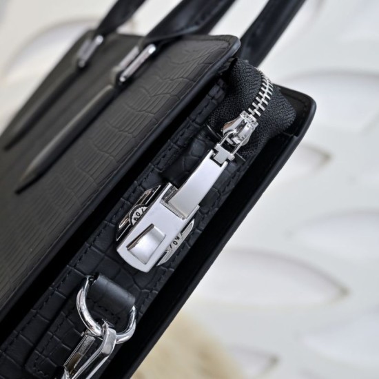 Falso Perfetto Borsa a tracolla Stefano Ricci con aquila in metallo e motivo coccodrillo nero Imitazione Outlet Online