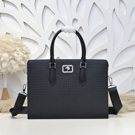 Falso Perfetto Borsa a tracolla Stefano Ricci con aquila in metallo e motivo coccodrillo nero Imitazione Outlet Online