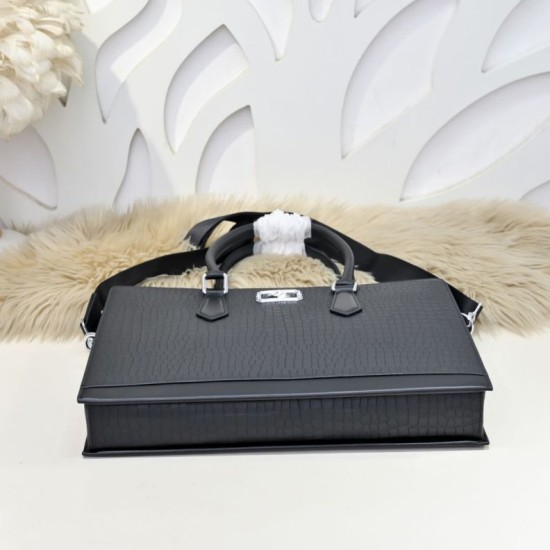 Falso Perfetto Borsa a tracolla Stefano Ricci con aquila in metallo e motivo coccodrillo nero Imitazione Outlet Online