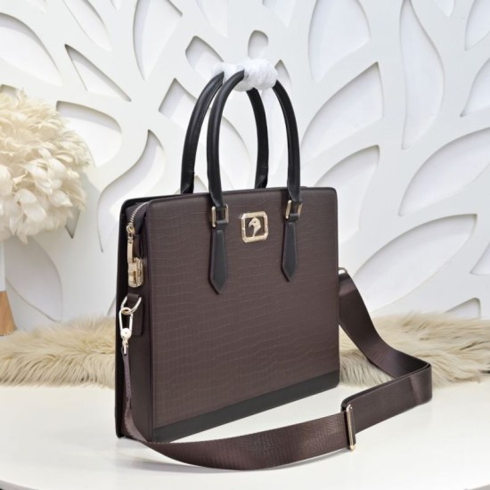 Falso Perfetto Borsa a tracolla Stefano Ricci con aquila in metallo e motivo coccodrillo Marrone Imitazione Outlet Online