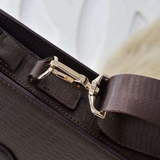 Falso Perfetto Borsa a tracolla Stefano Ricci con aquila in metallo e motivo coccodrillo Marrone Imitazione Outlet Online
