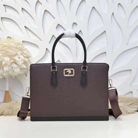 Falso Perfetto Borsa a tracolla Stefano Ricci con aquila in metallo e motivo coccodrillo Marrone Imitazione Outlet Online