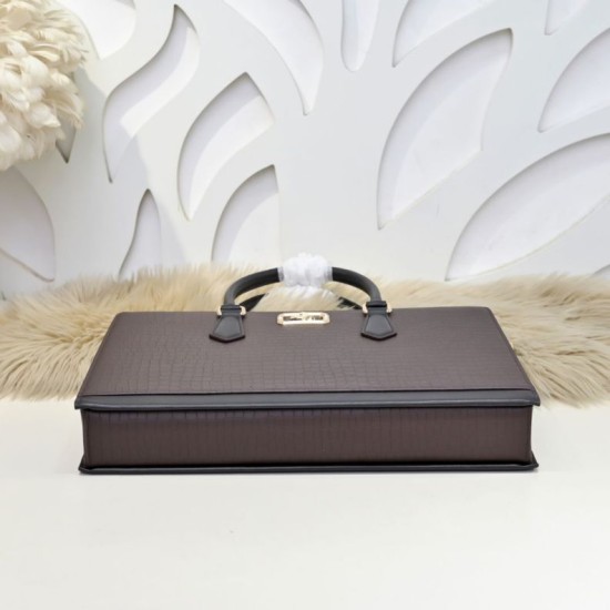 Falso Perfetto Borsa a tracolla Stefano Ricci con aquila in metallo e motivo coccodrillo Marrone Imitazione Outlet Online