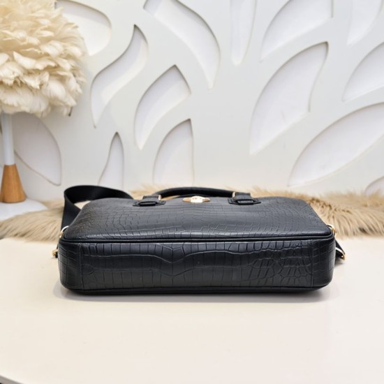 Falso Perfetto Borsa da lavoro Stefano Ricci modello coccodrillo nera Imitazione Outlet Online