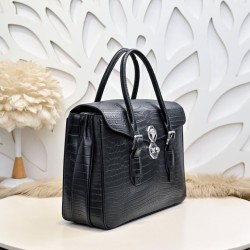 Premium Replica Borsa da lavoro da uomo Stefano Ricci in stampa coccodrillo opaca Nero Falso Perfetto Borsa da lavoro da uomo Stefano Ricci in stampa coccodrillo opaca Nero Imitazione Outlet Online