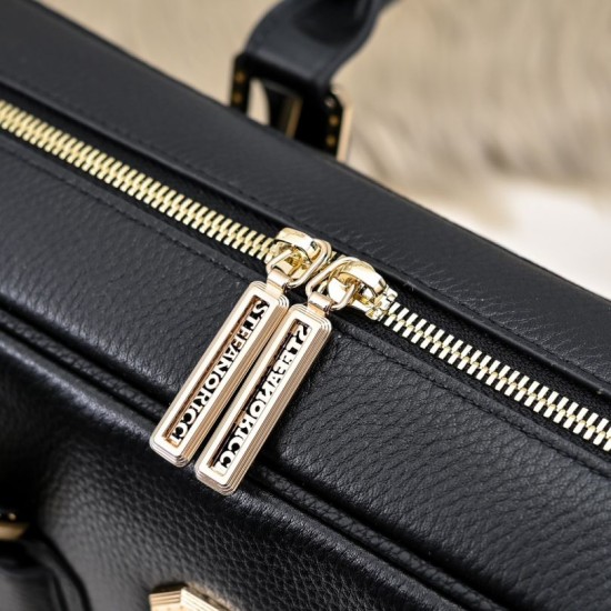 Falso Perfetto Borsa da lavoro Stefano Ricci fantasia coccodrillo nera Imitazione Outlet Online