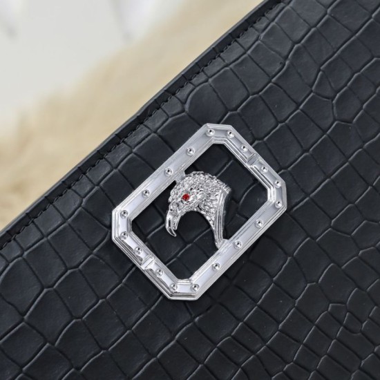 Premium Replica Borsa a mano da uomo Stefano Ricci coccodrillo opaca Nero Falso Perfetto Borsa a mano da uomo Stefano Ricci coccodrillo opaca Nero Imitazione Outlet Online