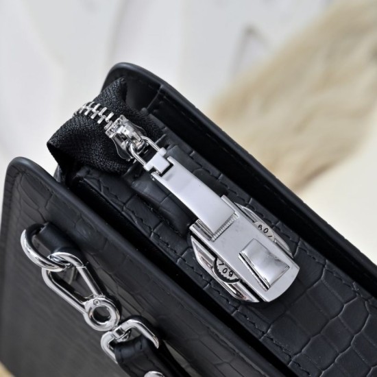 Premium Replica Borsa a mano da uomo Stefano Ricci coccodrillo opaca Nero Falso Perfetto Borsa a mano da uomo Stefano Ricci coccodrillo opaca Nero Imitazione Outlet Online