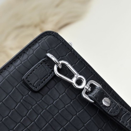 Premium Replica Borsa a mano da uomo Stefano Ricci coccodrillo opaca Nero Falso Perfetto Borsa a mano da uomo Stefano Ricci coccodrillo opaca Nero Imitazione Outlet Online