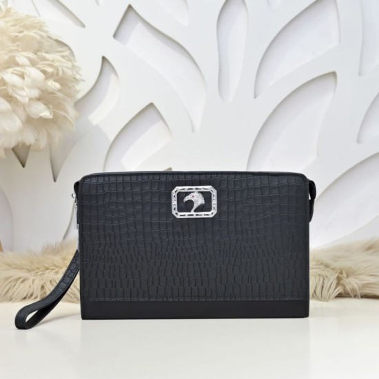 Premium Replica Borsa a mano da uomo Stefano Ricci coccodrillo opaca Nero Falso Perfetto Borsa a mano da uomo Stefano Ricci coccodrillo opaca Nero Imitazione Outlet Online