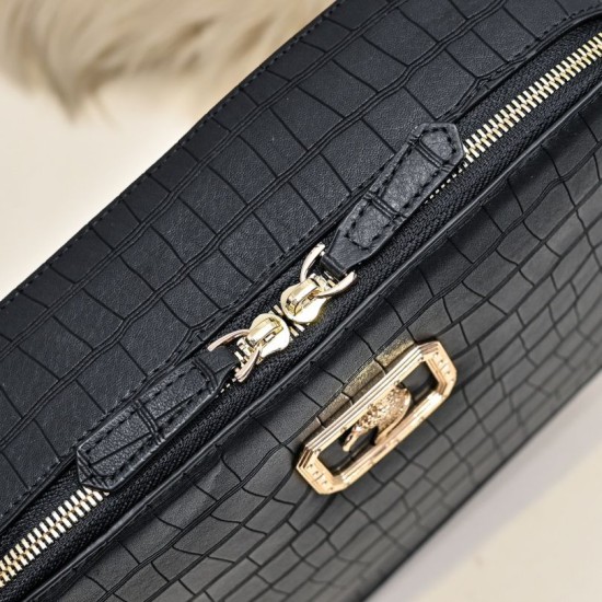 Falso Perfetto Borsa a tracolla Stefano Ricci fantasia coccodrillo Nero Imitazione Outlet Online