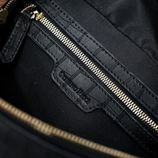 Falso Perfetto Borsa a tracolla Stefano Ricci fantasia coccodrillo Nero Imitazione Outlet Online