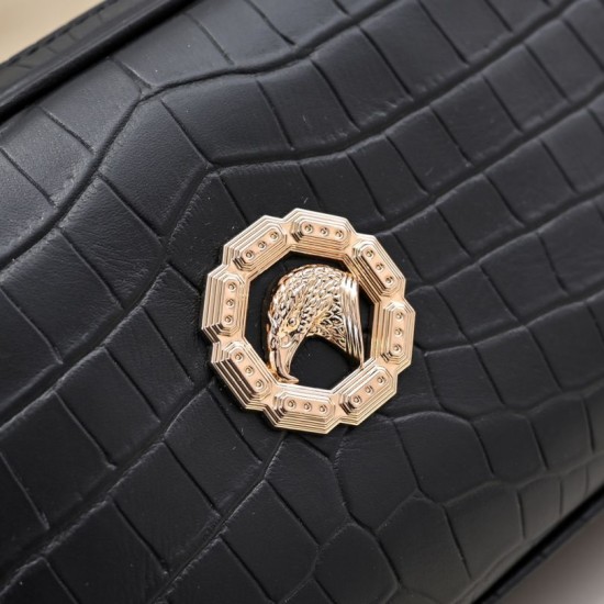 Falso Perfetto Borsa a mano Stefano Ricci con logo a forma di testa di cavallo color oro Imitazione Outlet Online